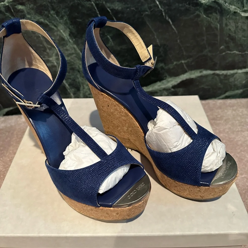 Jimmy Choo Pela Wedge in Cosmo speckled leather - Picture 3 of 10
